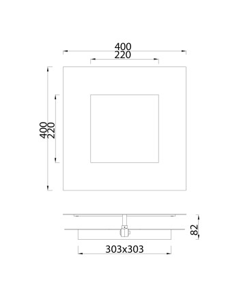 DALIA * APLIQUE CUADRADO 40W - ORO + CORTEN